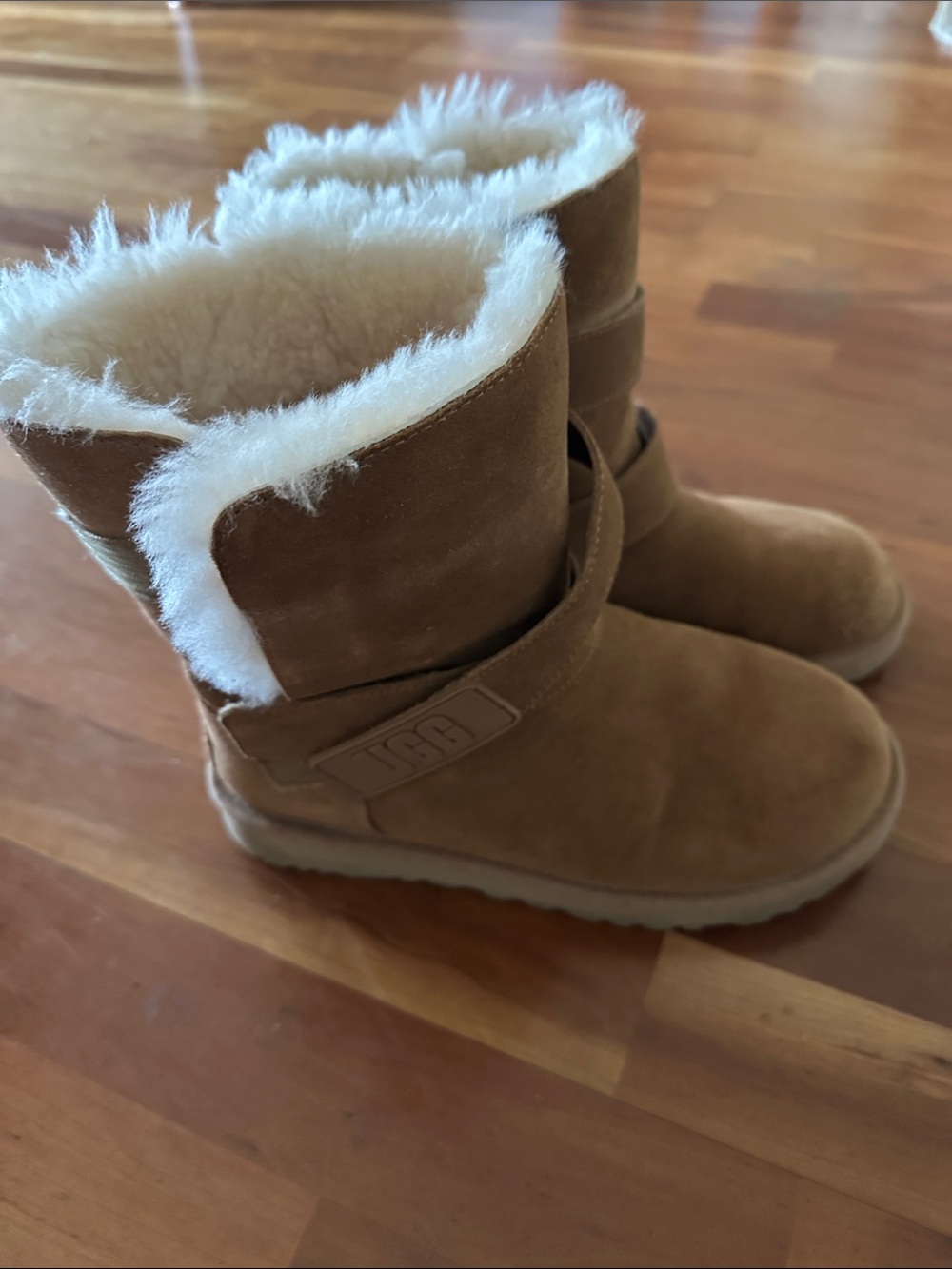 UGG Chestnut Suede Shearling Boots